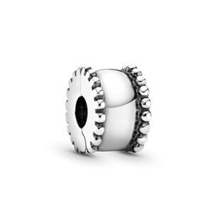 Authentic Pandora Beveled Clip Charm, Sterling Silver 925